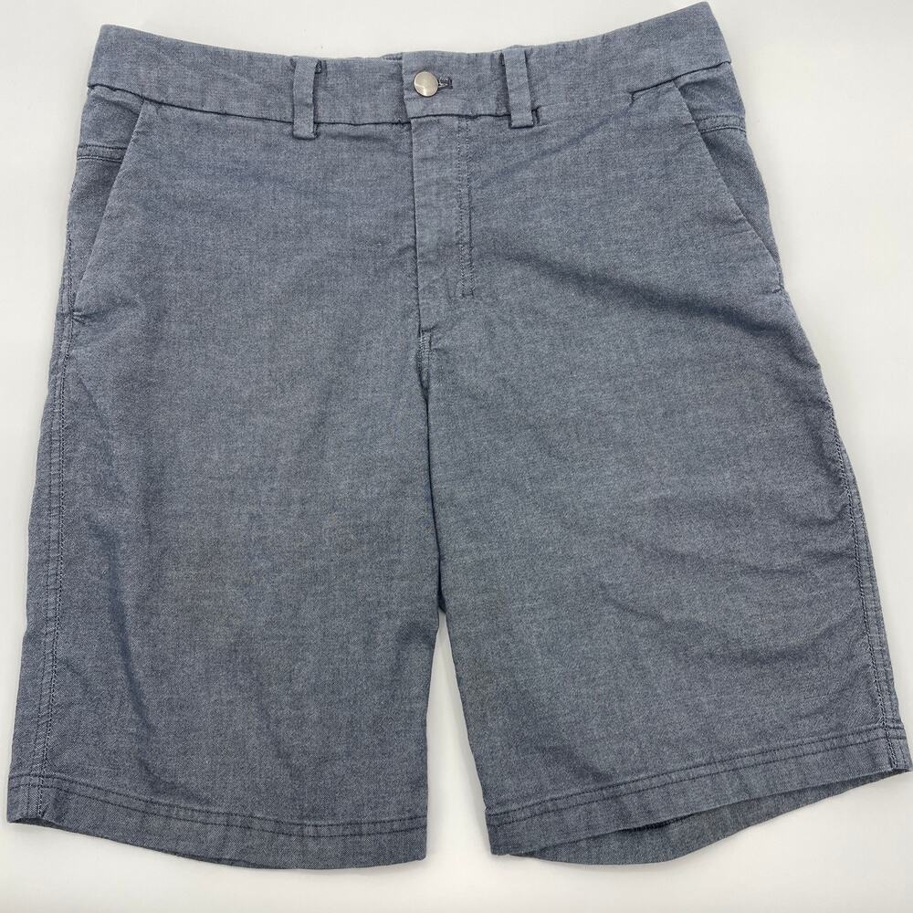LULULEMON The Works Shorts Size 32 Lightweight Blue Pockets ABC [FLAW]